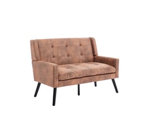 Canapé droit fixe TCQPZ  2 places Tissu marron