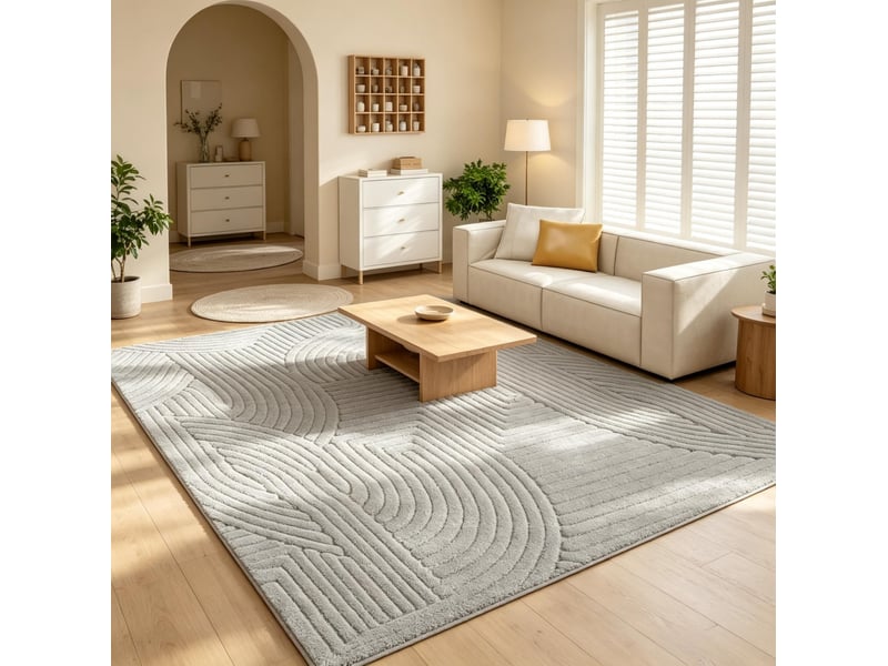  Tapis de salon 230x160 cm géométrique gris  - Conforama B
