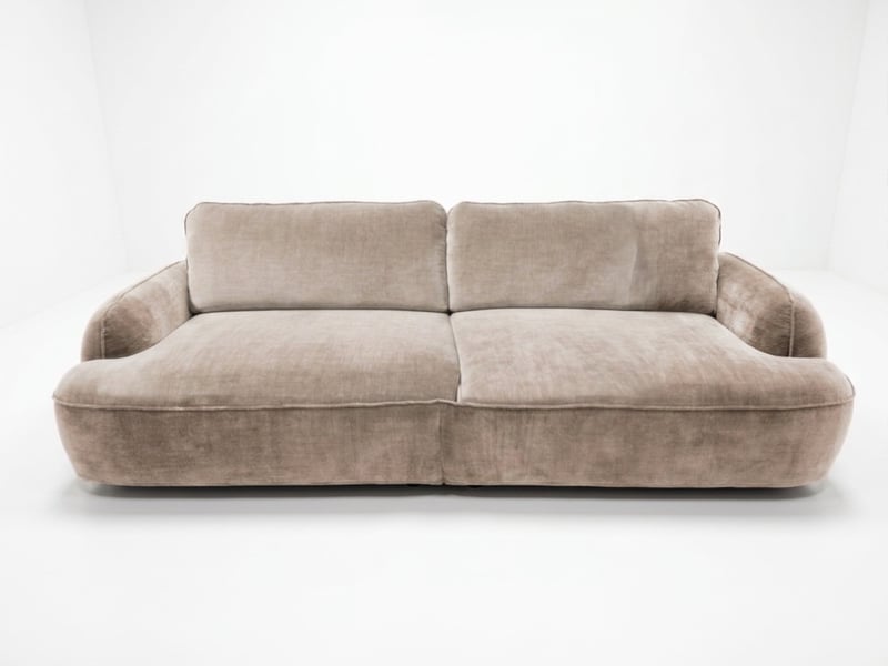  Bobochic canapé droit convertible 4 places celeste tissu lisse beige CELESTE - Conforama A