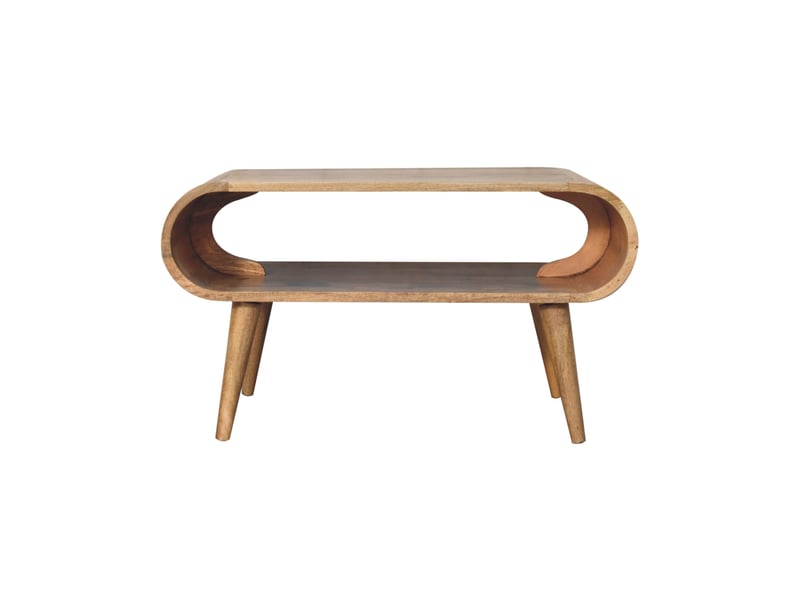  Artisan furniture bois massif ouvert effet chêne table basse, 1 niche ouverte, beige  - Conforama A