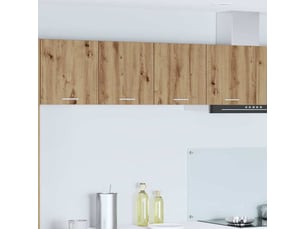 Meuble de rangement cuisine, armoire suspendue chêne artisanal 80x31x40cm