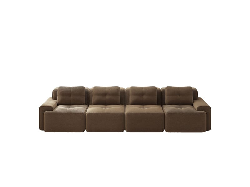  Canapé modulable assise profonde rembourrage confortable tissu côtelé montage sans assemblage  - Conforama A