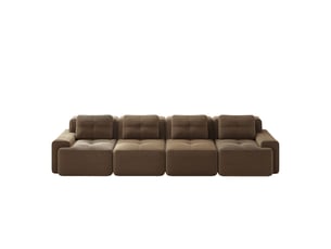 Canapé modulable assise profonde rembourrage confortable tissu côtelé montage sans assemblage