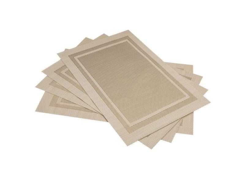  Nappe pvc rectangulaire beige recto verso 45 x 30 cm lot de 6  - Conforama B