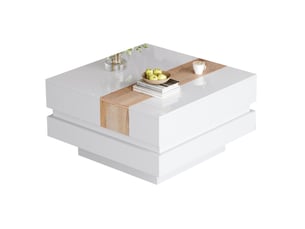 Table basse carré(e) coloris blanc <strong>MAISENTIEL</strong> <strong></strong> - 70 cmx70 cm