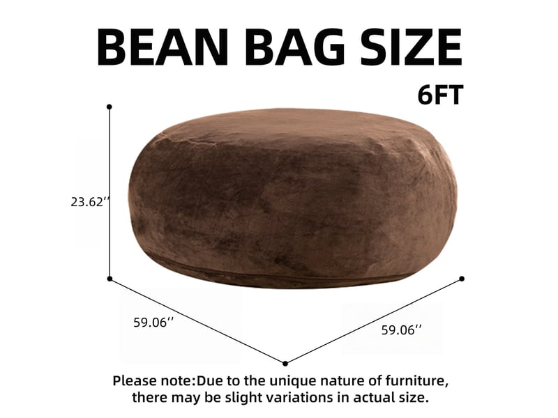  Pouf géant 6ft, fauteuil poire adulte, gris foncé, siège lecture confortable, salonchambre  - Conforama C