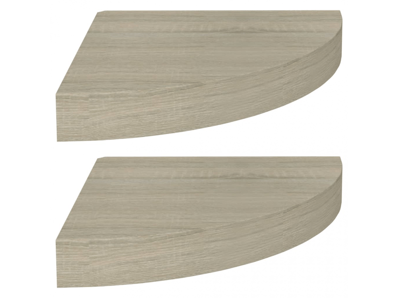  Étagères flottantes d'angle 2 pcs mdf chêne 25x25x3,8 cm- comfortxl  - Conforama A