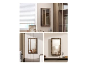 Miroir-armoire à bijoux mural oskar en bois rustique