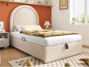 Lit simple 90x200 cm BGSRYAO coloris beige