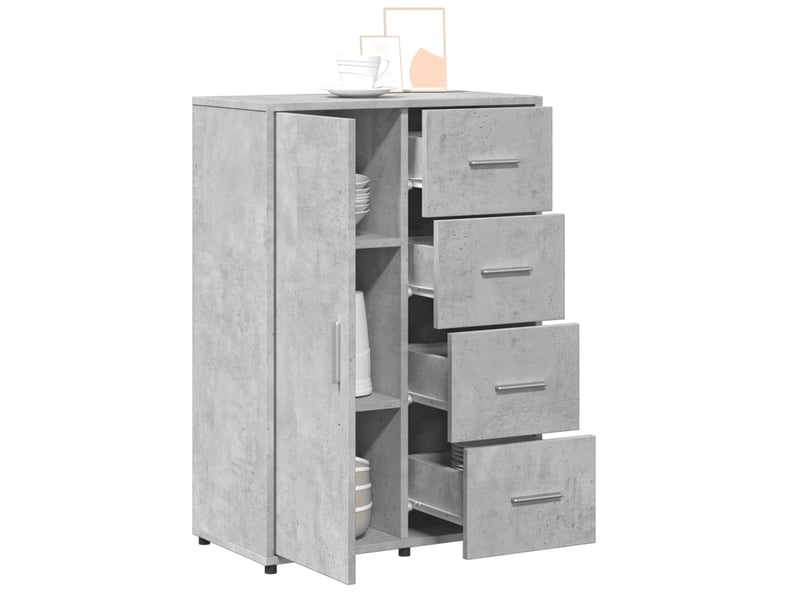  Buffet - bahut - meuble de rangement gris béton 60x31x84 cm bois d'ingénierie  - Conforama D