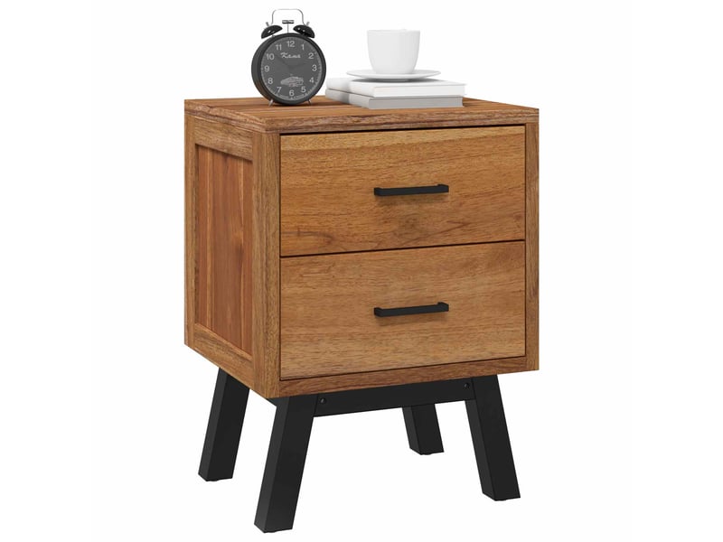  Table de chevet - cabinet de chevet - table de nuit naturel 40 x 35 x 55 cm bois de teck massif  - Conforama B