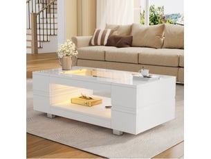 Table basse rectangulaire coloris blanc <strong>HAUSS SPOLE</strong> <strong></strong> - 50 cmx100 cm