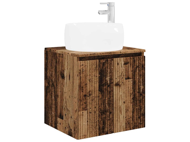  Vanité de lavabo mural, meuble de rangement bois ancien 49.5x44.5x66 cm shl5865  - Conforama A