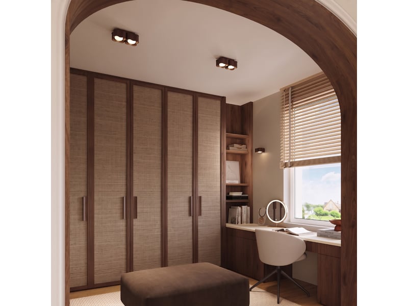  Plafonnier ovio 2 brun gx53 aluminium moderne 8x24.5x12cm SL.3376 - Conforama C