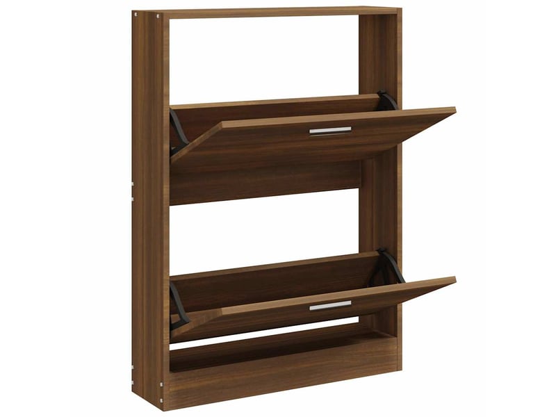  Meuble à chaussure | armoire à chaussures chêne marron 59x17x81 cm bois d'ingénierie  - Conforama C