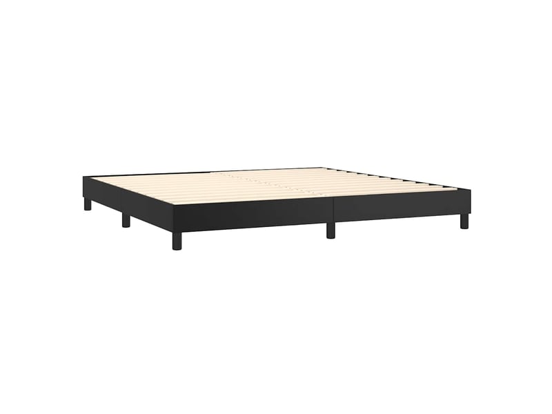  Lit double- lit adulte -  cadre de lit à lattes noir 200x200 cm similicuir  - Conforama C