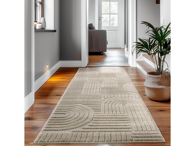 Tapis à relief lena beige 160x230cm ART1602301121BEIGE - Conforama D