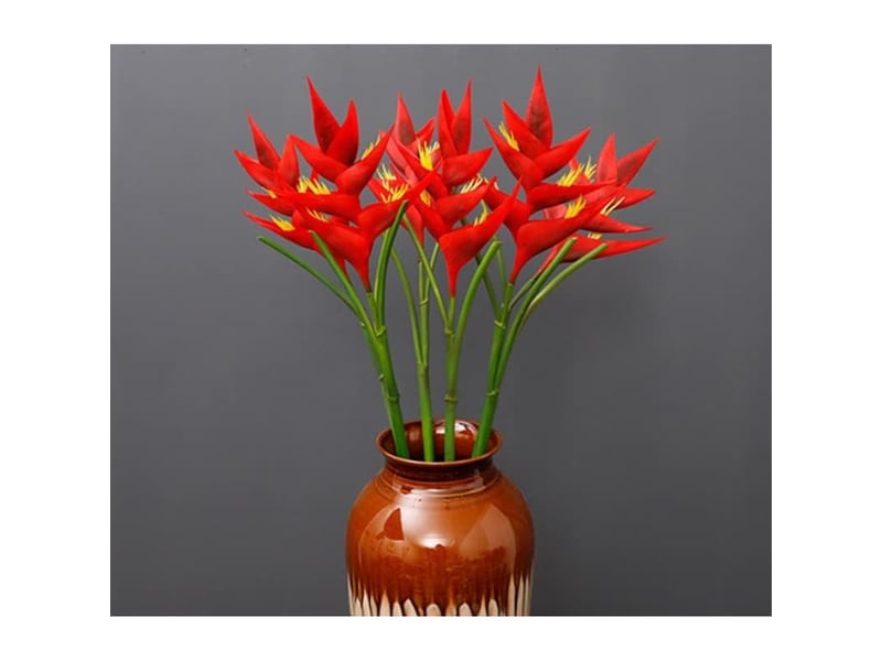  Grande fleur artificielle de 86 cm,1 tige de 7 pétales de fleurs artificielles fleurs permanentes,verdure d'intérieur ou d'extérieur pour maison,jardin,véranda,décoration de mariage(rouge)  - Conforama C