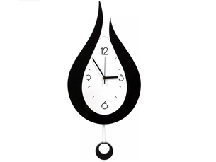 Horloge en forme de goutte – horloge murale pour salon – mouvement à quartz silencieux – horloge créative – horloge à quartz – noir