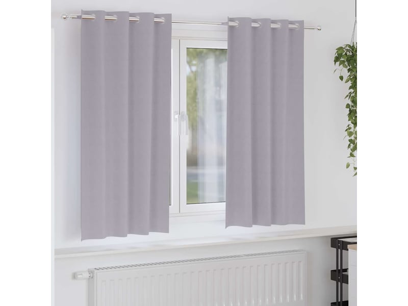  Lot de 2 rideaux occultants, rideaux black-out avec anneaux gris métal 175 x 140 cm cf44649  - Conforama B