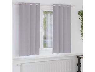 Lot de 2 rideaux occultants, rideaux black-out avec anneaux gris métal 175 x 140 cm cf44649