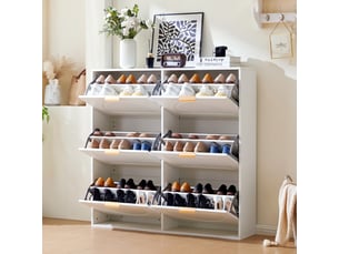 Meuble à chaussures 24 paire(s)  <strong>BGSRYAO</strong>  <strong></strong> coloris blanc