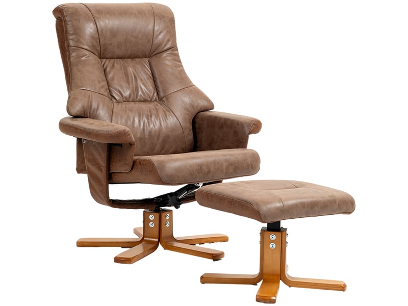  Fauteuil de relaxation, fauteuil pivotant, fauteuil inclinable, 78x82.5x109cm, marron  - Conforama B
