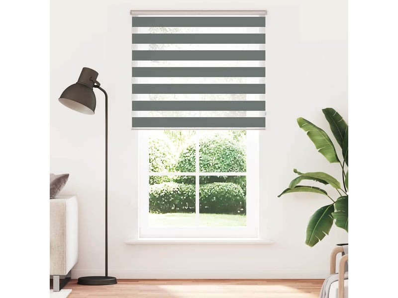  Store zèbre, store de fenêtre gris foncé largeur du tissu 120,9 cm polyester cf48557  - Conforama A