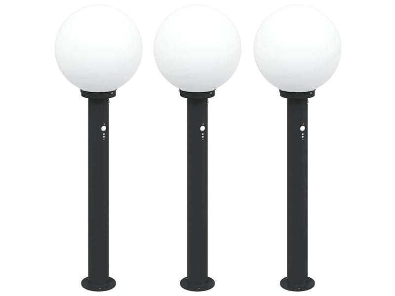 Lot de 3 borne lumineuse avec détecteur 80 cm noir ip44 - Conforama A