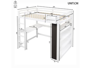 Lit mezzanine 140x200 cm <strong></strong>  <strong></strong> coloris blanc