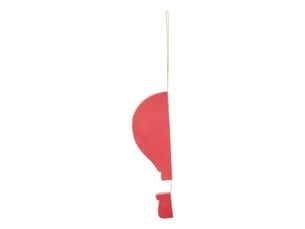 Suspension de sapin montgolfière en papier rouge et blanc 16 cm