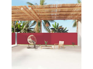 Auvent latéral rétractable, store latéral paravent rouge 160x1200 cm shl4078