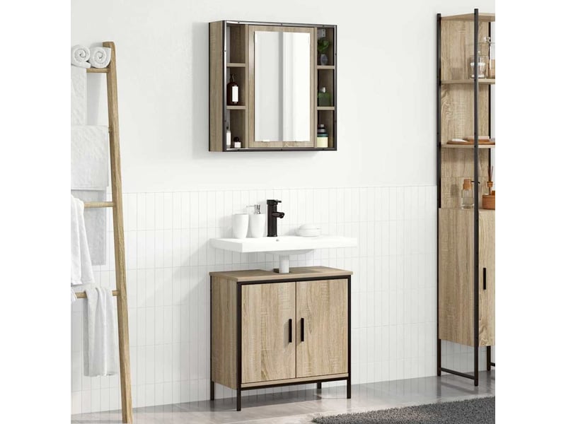  Ensemble de mobilier de salle de bain 2 pièces marron cf64232  - Conforama B