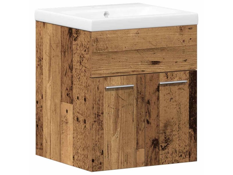 Ensemble de mobilier de salle de bain 3 pièces bois ancien cf64433 - Conforama E