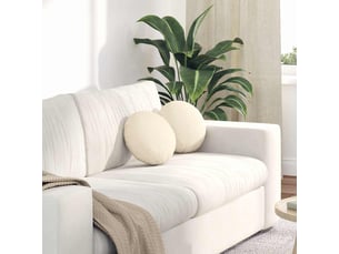 Lot de 2 coussins de siège, coussins décoratifs tissu en velours côtelé crème cf59792