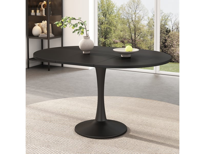  Table extensible ovale noire 100-140 x 100 cm Fay Lum - Conforama B