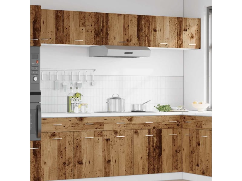 Meuble de rangement cuisine, armoire suspendue bois ancien 60x31x40cm bois d'ingénierie - Conforama C