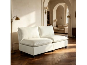 Canapé droit fixe FLORAGRACE 2 places Coton / Polyester beige