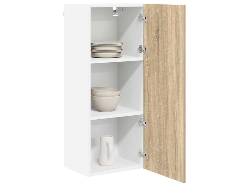  Meuble de rangement cuisine, armoire suspendue chêne sonoma 40x31x100cm shl8201  - Conforama C