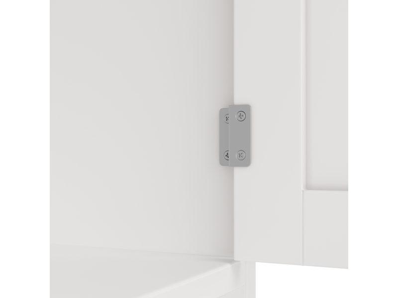 Buffet de cuisine haut blanc 120x40x188 cm, meuble vaisselier 4 portes et 2 tiroirs, rangement optimisé pour cuisine et salon - Conforama D