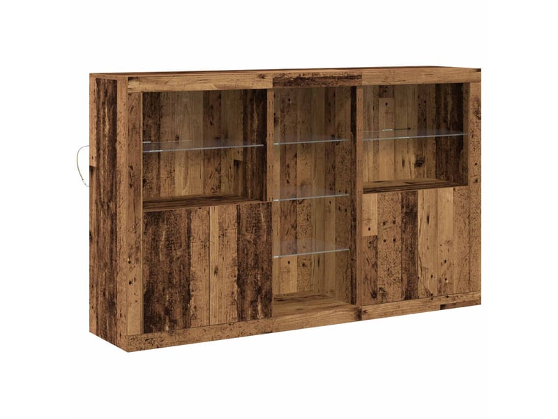 Buffet - bahut - meuble de rangement led bois ancien 162 x 37 x 100 cm bois d'ingénierie - Conforama A