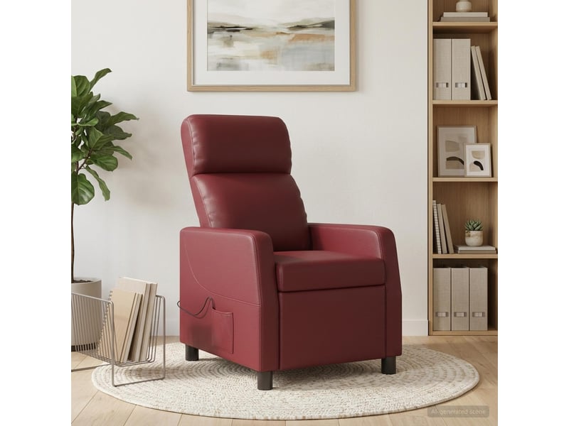  Vidaxl fauteuil de massage inclinable bordeaux simili cuir  - Conforama B