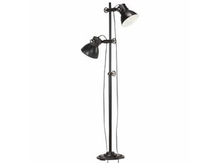Lampadaire avec 2 abat-jour noir e27 fonte
