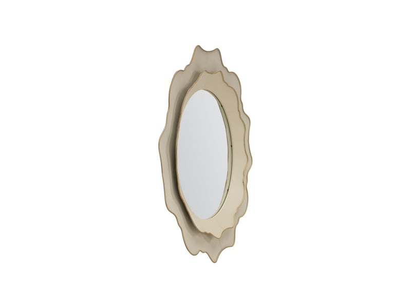  Miroir mural festonné nuvola 95cm crème &amp; gris  - Conforama B