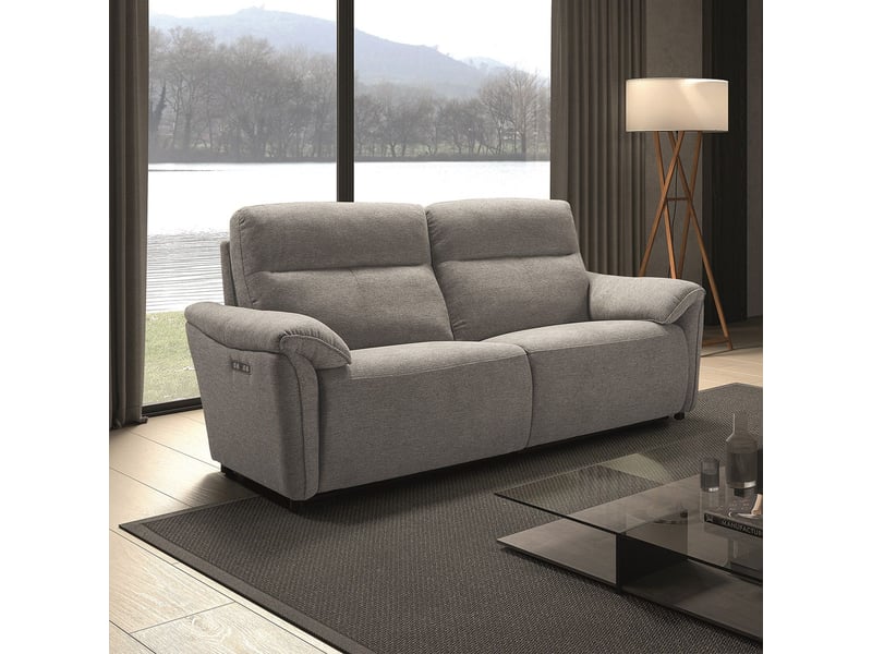  Canapé 3 places électrique relax zéro gravity tissu gris chiné - balco BALCO - Conforama B