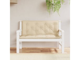 Lot de 2 coussins de banc jardin, coussins d'assise beige 120x50x7 cm tissu oxford cf58714