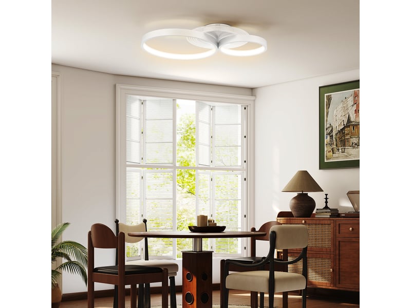  Plafonnier led 40 w, blanc, 3000 k4000 k6500 k, idéal pour chambre, salon, cuisine et salle à manger.  - Conforama B