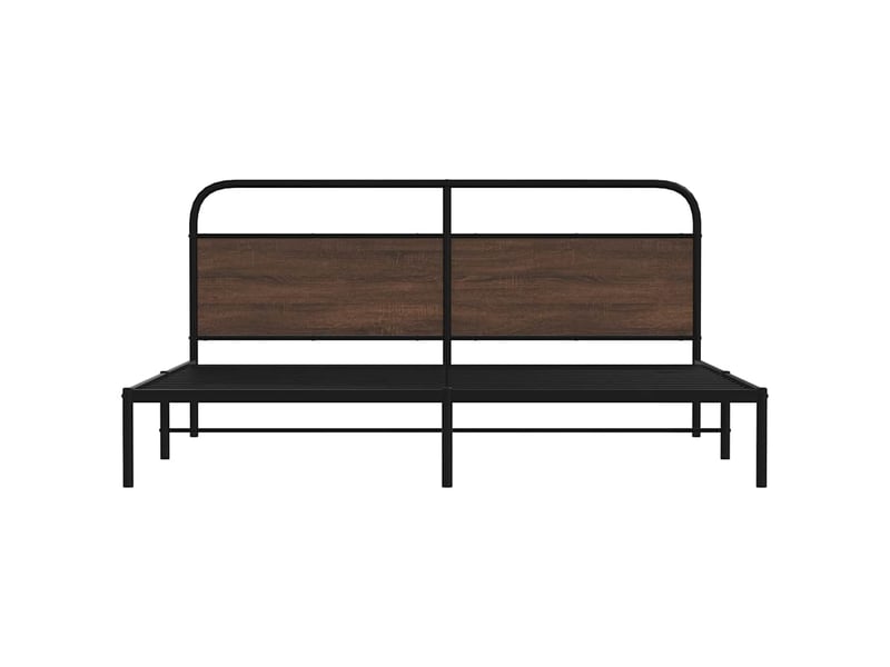  Lit double- lit adulte -  cadre de lit en métal sans matelas chêne marron 200x200 cm  - Conforama D