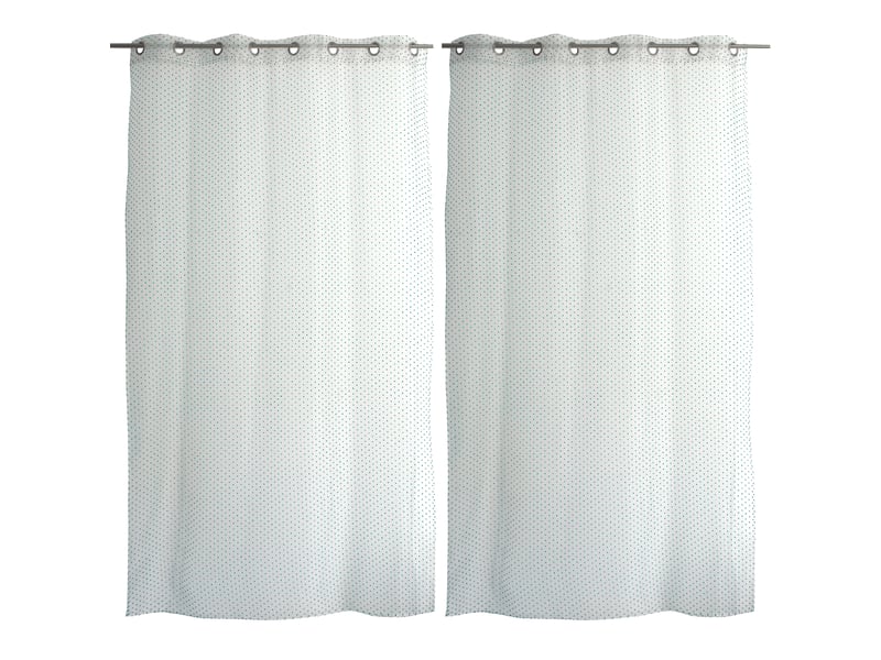  Voilages fenêtres, à œillets, blanc et vert jade, 140x240cm, lot de 2, plumetis, collection lolita, cmadeco - blanc LOT2-H70807BCVTJV140240 - Conforama A