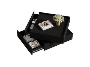 Table basse carré(e) coloris noir <strong>MAISENTIEL</strong> <strong></strong> - 60 cmx60 cm